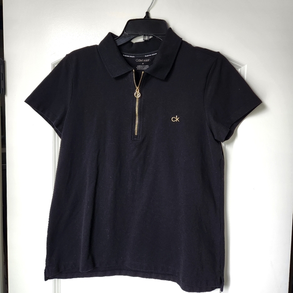 Calvin Klein black collared t-shirt - Picture 1 of 3